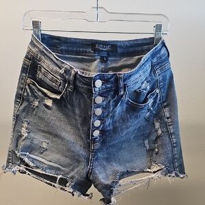 Judy Blue Blue Jean Shorts High-Waisted Distressed